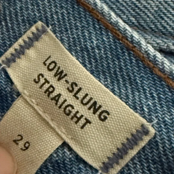 Madewell light wash low slung straight jeans asymmetrical 29 - Picture 8 of 10